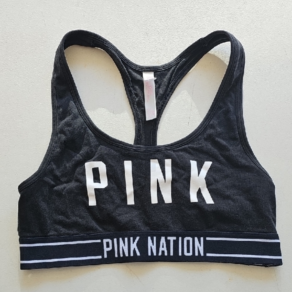 VS PINK Cotton Sports Bra Sz Small. Black And White